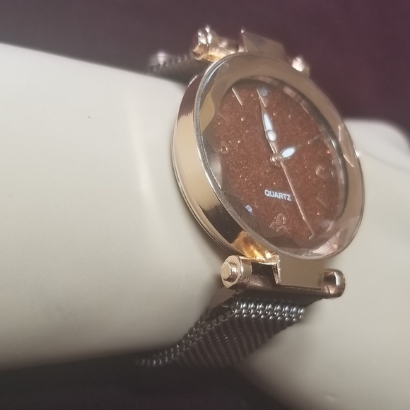Rose Gold & Brown Magnetic Starry Sky Wrist Watch - Picture 3 of 8